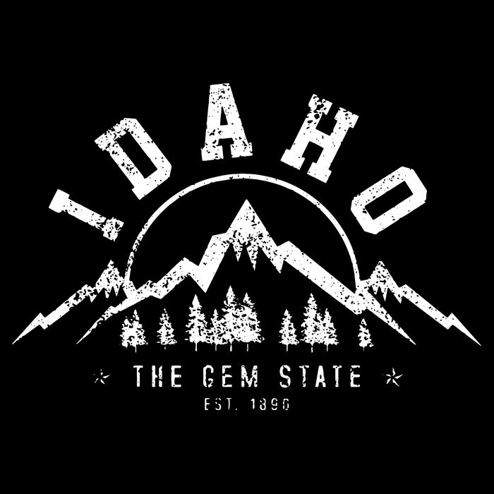 Idaho The Gem State Est 1890 Vintage Mountains Bucket Hat
