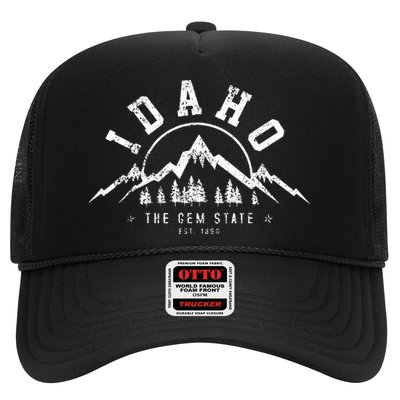 Idaho The Gem State Est 1890 Vintage Mountains Trucker Hat