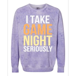 I Take Game Night Seriously Board Game Colorblast Crewneck Sweatshirt