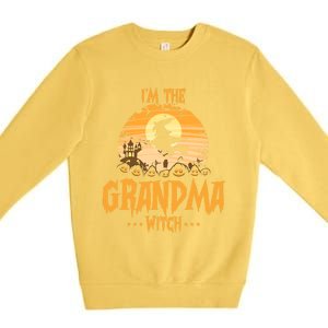 Im The Grandma Witch Matching Family Halloween Party Great Gift Premium Crewneck Sweatshirt