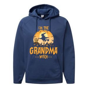 Im The Grandma Witch Matching Family Halloween Party Great Gift Performance Fleece Hoodie