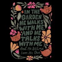 In The Garden He Walks With Me And He Talks With Me Drawstring Bag