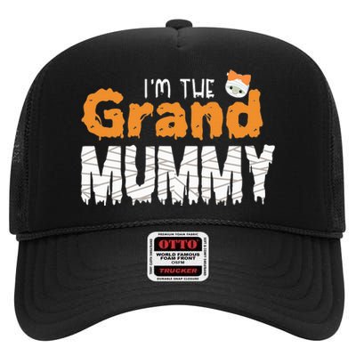 Im The Grand Mummy Funny Grandma Family Halloween High Crown Mesh Back Trucker Hat