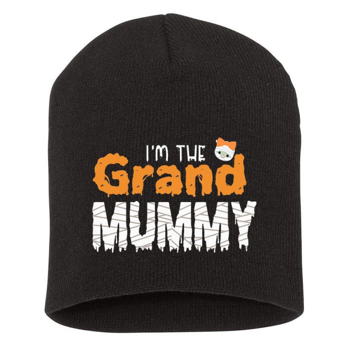 Im The Grand Mummy Funny Grandma Family Halloween Short Acrylic Beanie