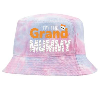 Im The Grand Mummy Funny Grandma Family Halloween Tie-Dyed Bucket Hat