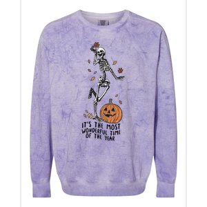 Its The Greatest Time Of The Year Funny Skeleton Halloween Cute Gift Colorblast Crewneck Sweatshirt