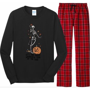 Its The Greatest Time Of The Year Funny Skeleton Halloween Cute Gift Long Sleeve Pajama Set