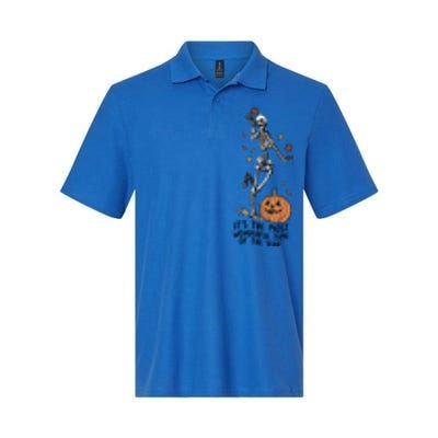 Its The Greatest Time Of The Year Funny Skeleton Halloween Cute Gift Softstyle Adult Sport Polo