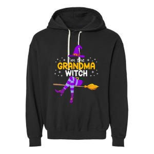 Im The Grandma Witch Halloween Family Matching Group Costume Garment-Dyed Fleece Hoodie