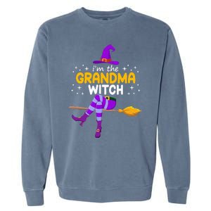 Im The Grandma Witch Halloween Family Matching Group Costume Garment-Dyed Sweatshirt