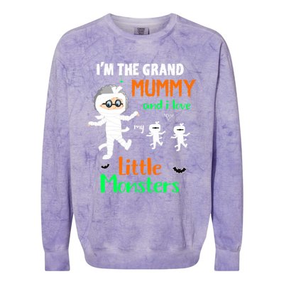 IM The Grand Mummy And I Love My Little Monsters Grandma Gift Colorblast Crewneck Sweatshirt