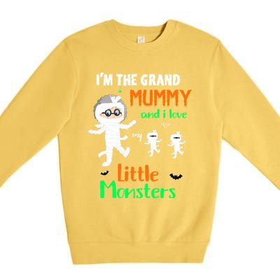 IM The Grand Mummy And I Love My Little Monsters Grandma Gift Premium Crewneck Sweatshirt