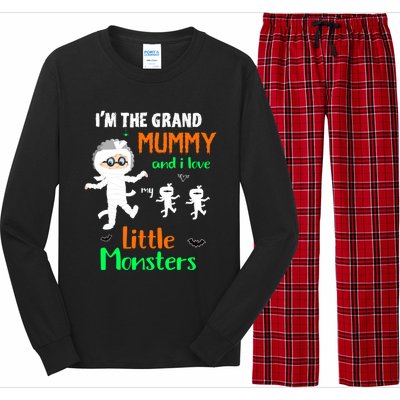 IM The Grand Mummy And I Love My Little Monsters Grandma Gift Long Sleeve Pajama Set