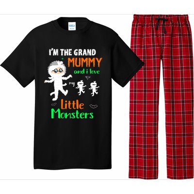 IM The Grand Mummy And I Love My Little Monsters Grandma Gift Pajama Set