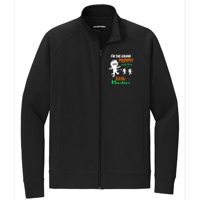 IM The Grand Mummy And I Love My Little Monsters Grandma Gift Stretch Full-Zip Cadet Jacket