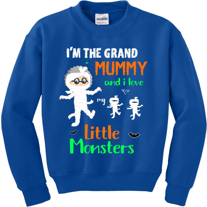 IM The Grand Mummy And I Love My Little Monsters Grandma Gift Kids Sweatshirt