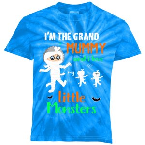 IM The Grand Mummy And I Love My Little Monsters Grandma Gift Kids Tie-Dye T-Shirt