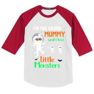 IM The Grand Mummy And I Love My Little Monsters Grandma Gift Kids Colorblock Raglan Jersey