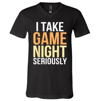 I Take Game Night Seriously Funny Board Game Lover V-Neck T-Shirt