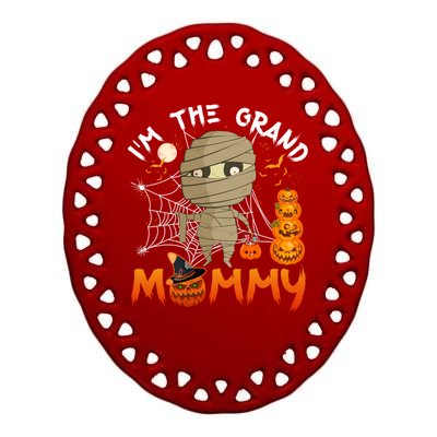 IM The Grand Grandma Halloween The Grand Mummy Gift Ceramic Oval Ornament