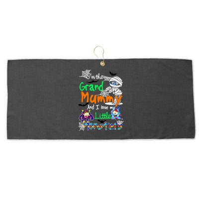 IM The Grand Mummy And I Love My Little Monsters Gift Large Microfiber Waffle Golf Towel