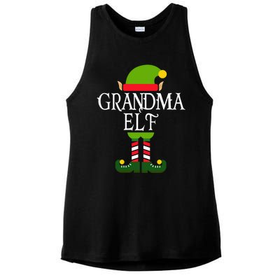 IM The Grandma Elf Family Matching Christmas Pajama Gift Ladies PosiCharge Tri-Blend Wicking Tank