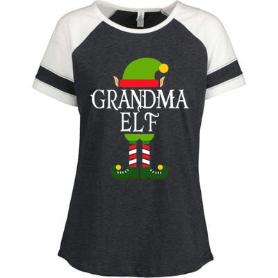 IM The Grandma Elf Family Matching Christmas Pajama Gift Enza Ladies Jersey Colorblock Tee