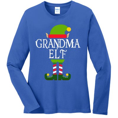 IM The Grandma Elf Family Matching Christmas Pajama Gift Ladies Long Sleeve Shirt