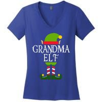 IM The Grandma Elf Family Matching Christmas Pajama Gift Women's V-Neck T-Shirt