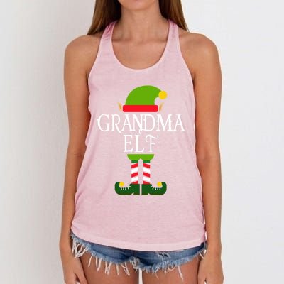 IM The Grandma Elf Family Matching Christmas Pajama Gift Women's Knotted Racerback Tank