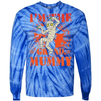 IM The Grand Mummy Funny Grandma Family Halloween Meaningful Gift Tie-Dye Long Sleeve Shirt