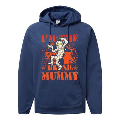 IM The Grand Mummy Funny Grandma Family Halloween Meaningful Gift Performance Fleece Hoodie