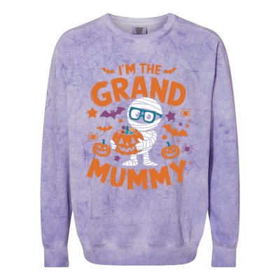 IM The Grand Mummy Funny Grandma Family Halloween Gift Colorblast Crewneck Sweatshirt