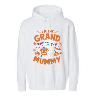 IM The Grand Mummy Funny Grandma Family Halloween Gift Garment-Dyed Fleece Hoodie