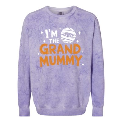 IM The Grand Mummy Funny Grandma Family Halloween Meaningful Gift Colorblast Crewneck Sweatshirt