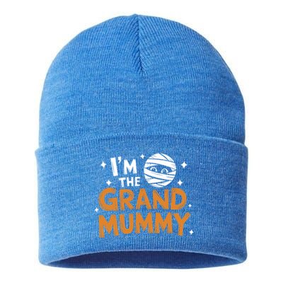 IM The Grand Mummy Funny Grandma Family Halloween Meaningful Gift Sustainable Knit Beanie