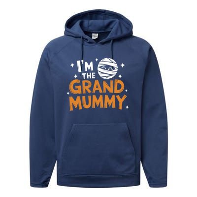 IM The Grand Mummy Funny Grandma Family Halloween Meaningful Gift Performance Fleece Hoodie