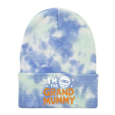 IM The Grand Mummy Funny Grandma Family Halloween Meaningful Gift Tie Dye 12in Knit Beanie