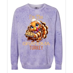 IM The Grandma Turkey Thanksgiving 2024 Family Autumn Fall Gift Colorblast Crewneck Sweatshirt