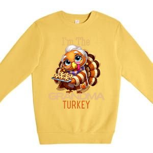 IM The Grandma Turkey Thanksgiving 2024 Family Autumn Fall Gift Premium Crewneck Sweatshirt