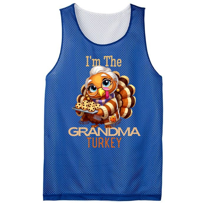 IM The Grandma Turkey Thanksgiving 2024 Family Autumn Fall Gift Mesh Reversible Basketball Jersey Tank