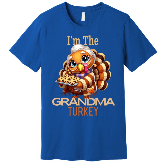 IM The Grandma Turkey Thanksgiving 2024 Family Autumn Fall Gift Premium T-Shirt