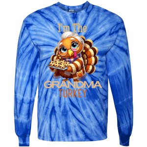 IM The Grandma Turkey Thanksgiving 2024 Family Autumn Fall Gift Tie-Dye Long Sleeve Shirt