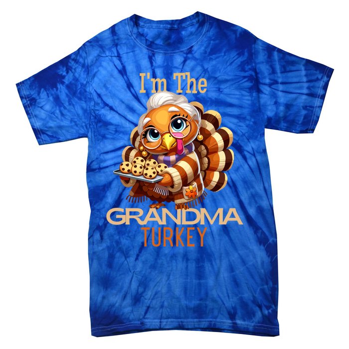 IM The Grandma Turkey Thanksgiving 2024 Family Autumn Fall Gift Tie-Dye T-Shirt