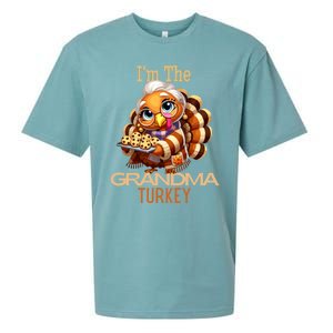 IM The Grandma Turkey Thanksgiving 2024 Family Autumn Fall Gift Sueded Cloud Jersey T-Shirt