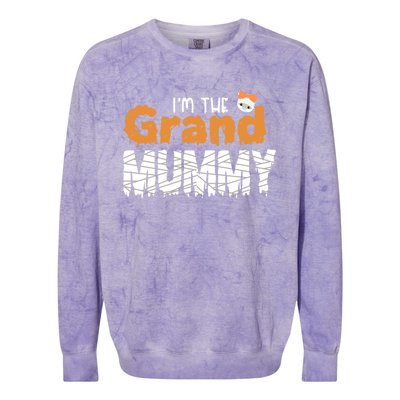 IM The Grand Mummy Funny Grandma Family Halloween Cute Gift Colorblast Crewneck Sweatshirt