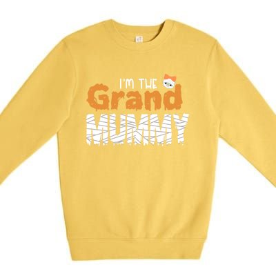 IM The Grand Mummy Funny Grandma Family Halloween Cute Gift Premium Crewneck Sweatshirt