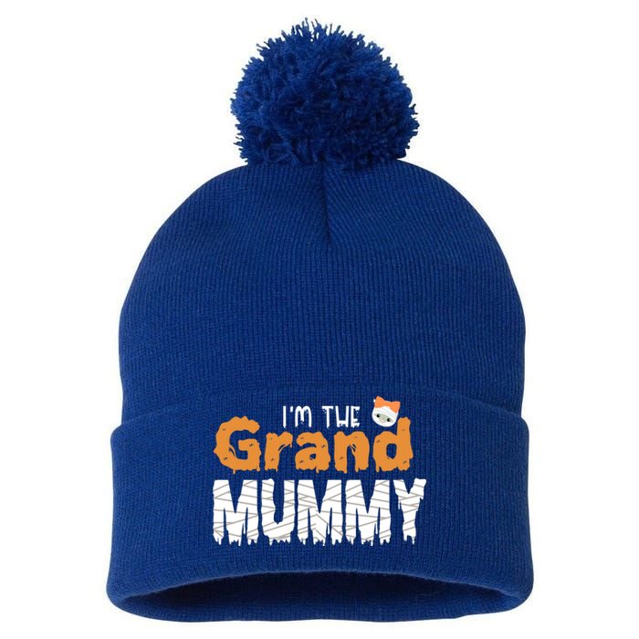 IM The Grand Mummy Funny Grandma Family Halloween Cute Gift Pom Pom 12in Knit Beanie