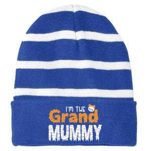 IM The Grand Mummy Funny Grandma Family Halloween Cute Gift Striped Beanie with Solid Band