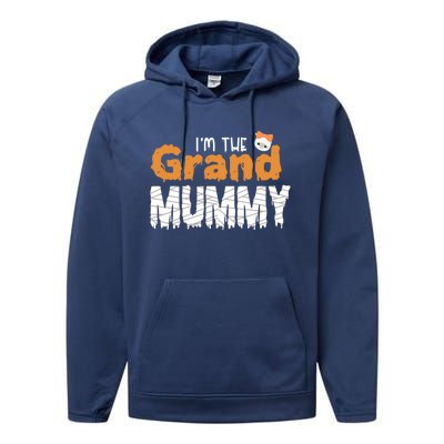 IM The Grand Mummy Funny Grandma Family Halloween Cute Gift Performance Fleece Hoodie